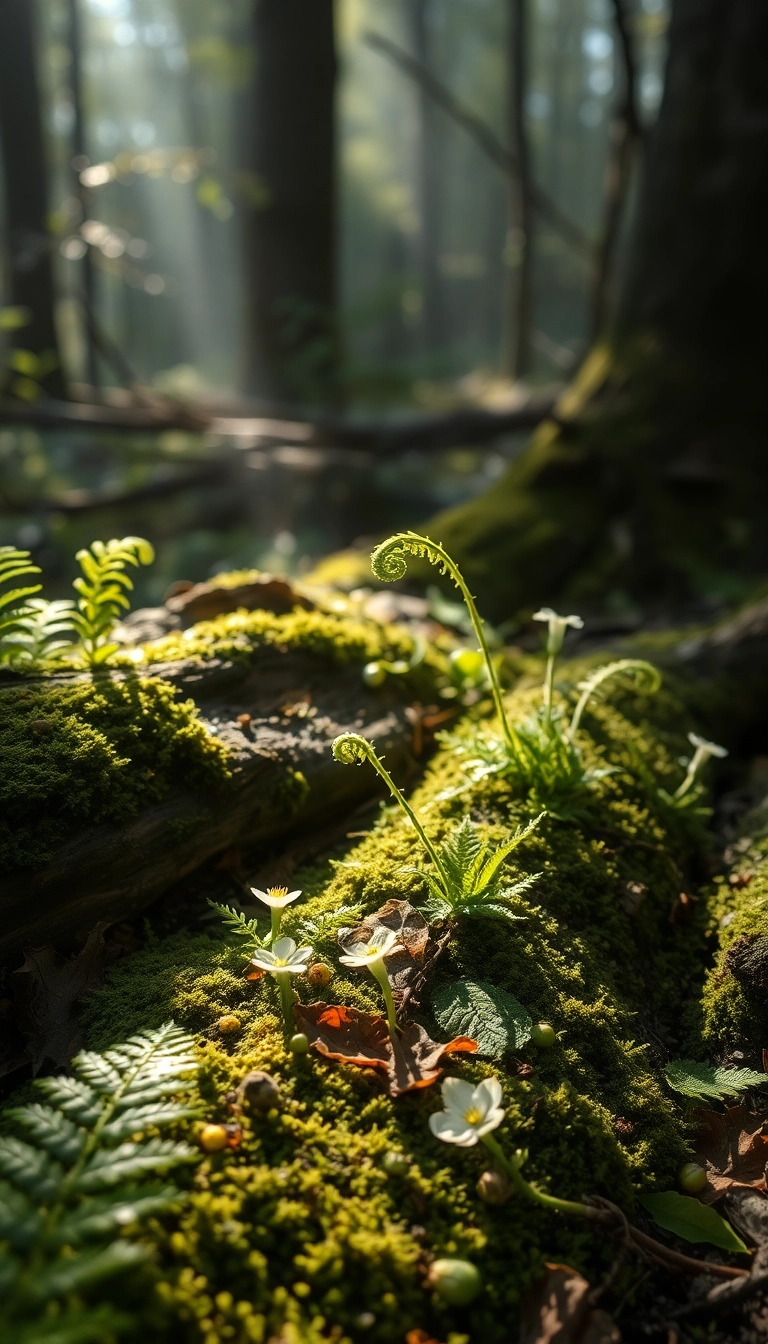 Best Beautiful AI Spring Forest Floor Phone Luxurious Wallpaper